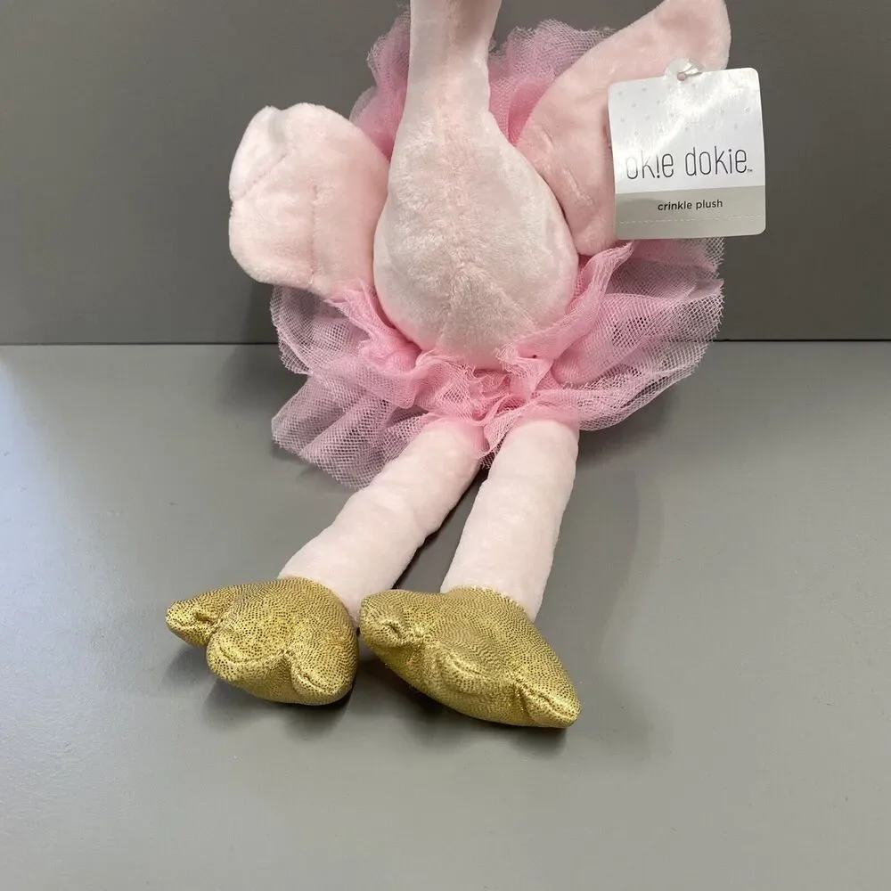 Okie Dokie JcPenny Flamingo Plush Baby Lovey Pink Tutu Ballerina Crinkle NWT